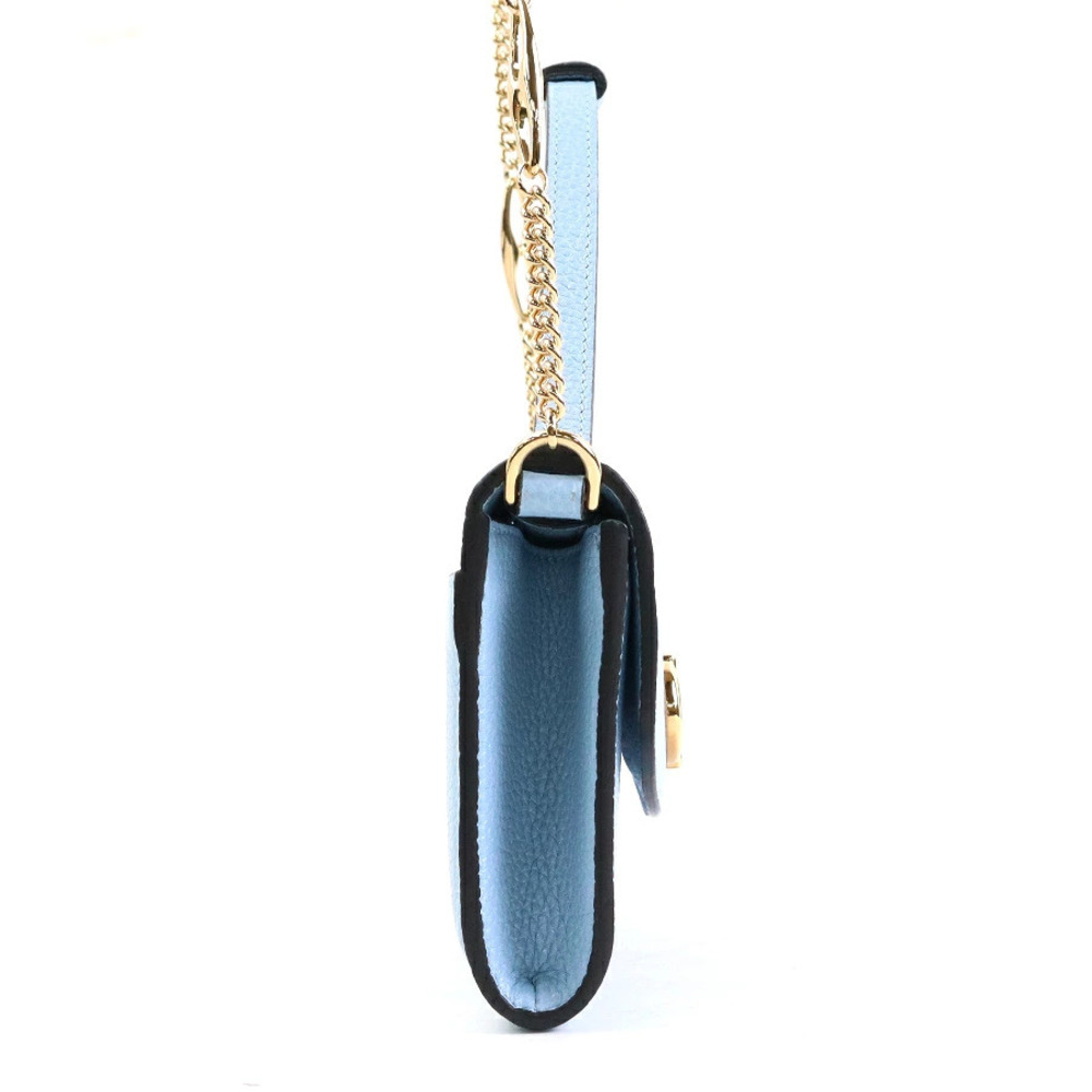 Gucci Gold Crossbody Blue Metal 2way Silver Leather Handbag Horsebit GG